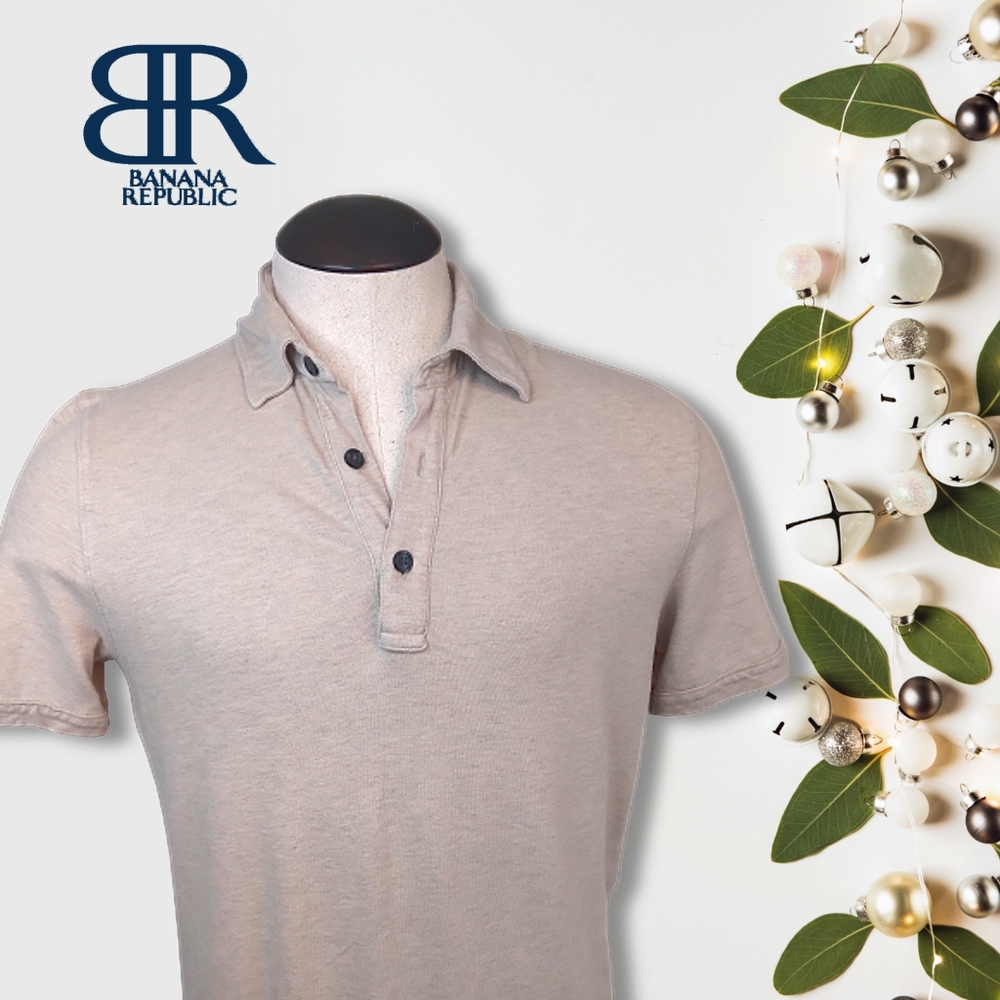 Banana Republic | Super Soft Cotton Blend Cream Men's Small Polo Shirt